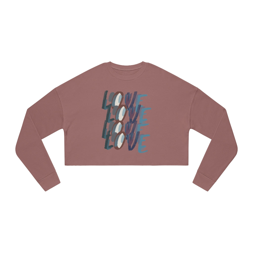 Love Abstract Cropped Graphic Sweatshirt