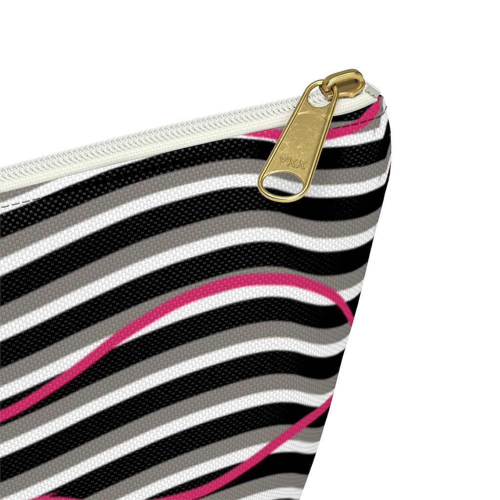 Pink Zebra Accessory Pouch w T-bottom