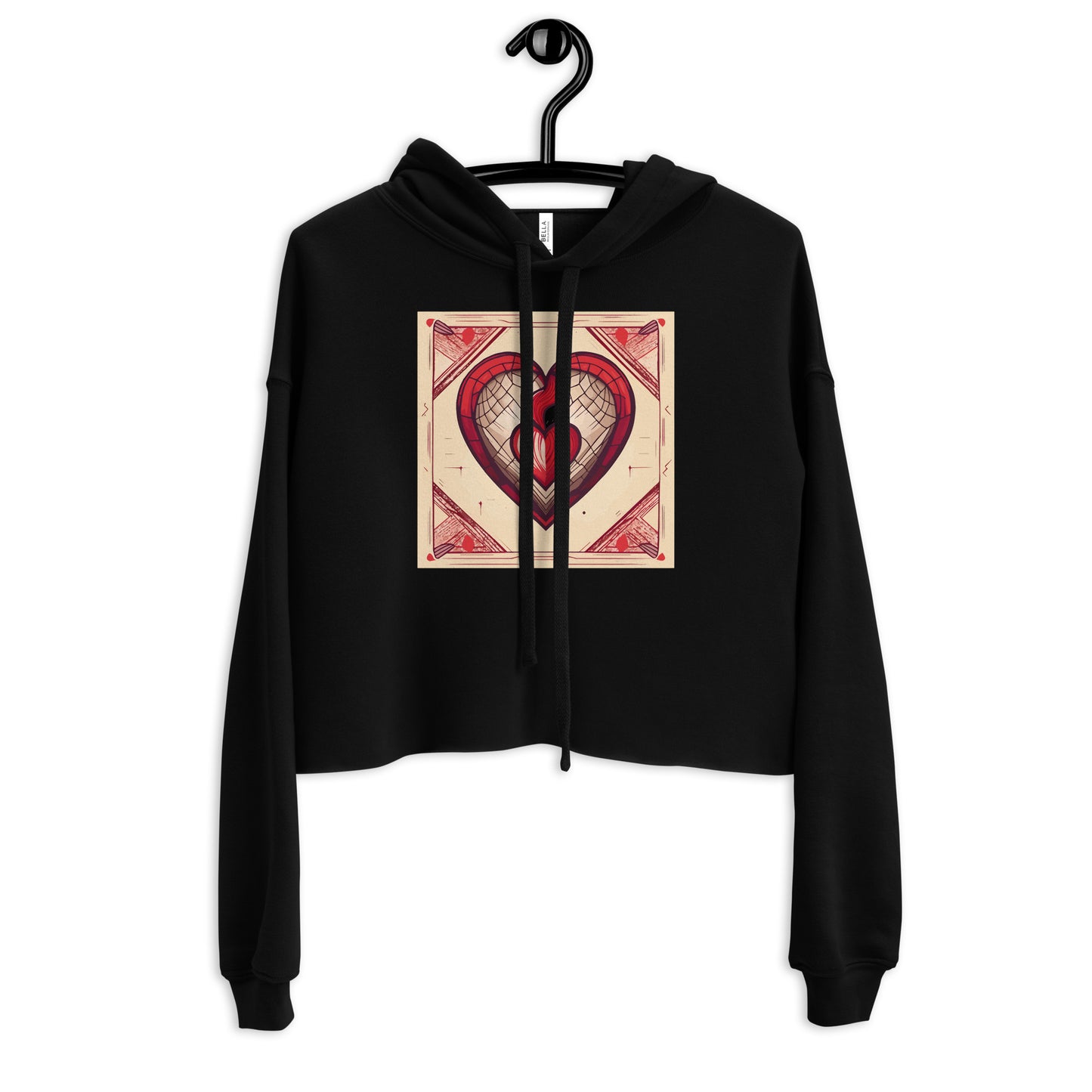 Compass Heart Crop Graphic Hoodie