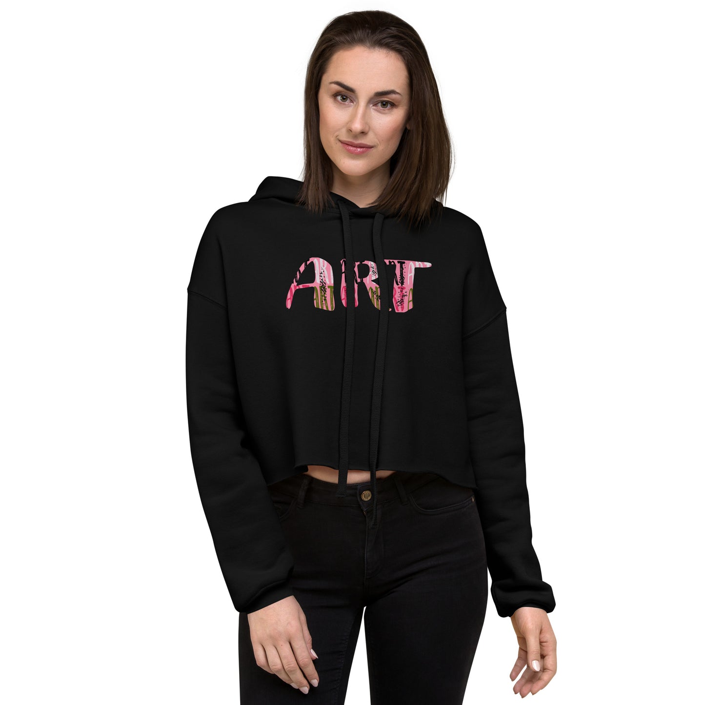 Art Graffiti Crop Graphic Hoodie