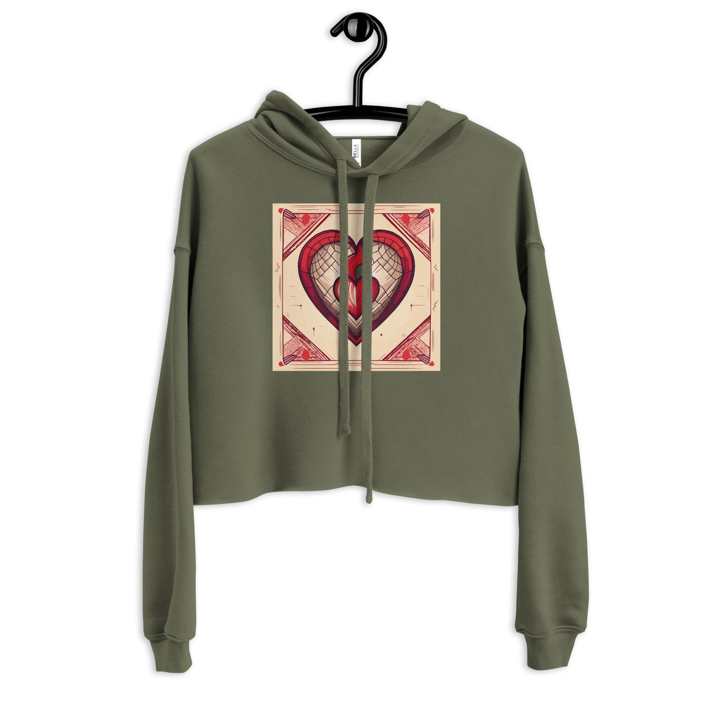 Compass Heart Crop Graphic Hoodie