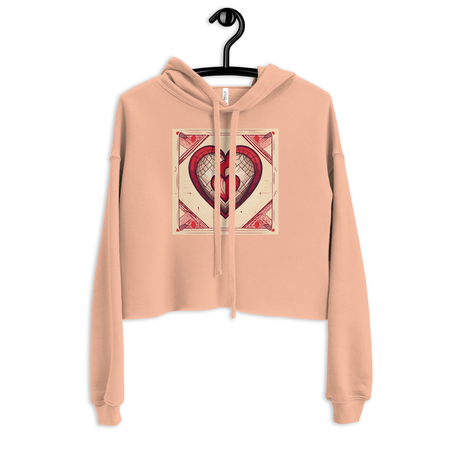 Compass Heart Crop Graphic Hoodie