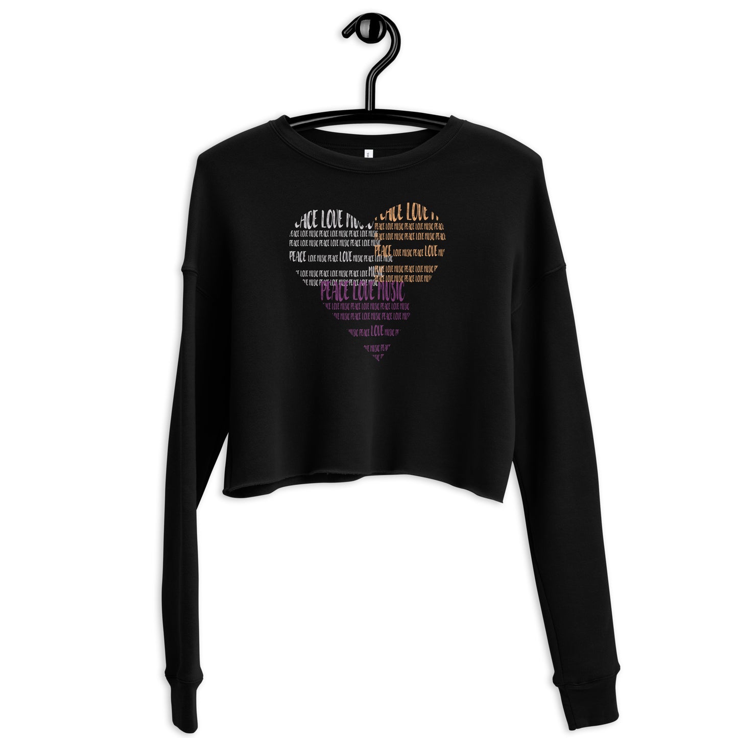 Peace Love Music Crop Graphic Sweatshirt