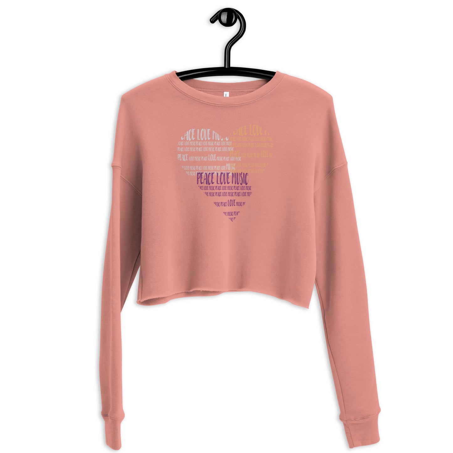 Peace Love Music Crop Graphic Sweatshirt