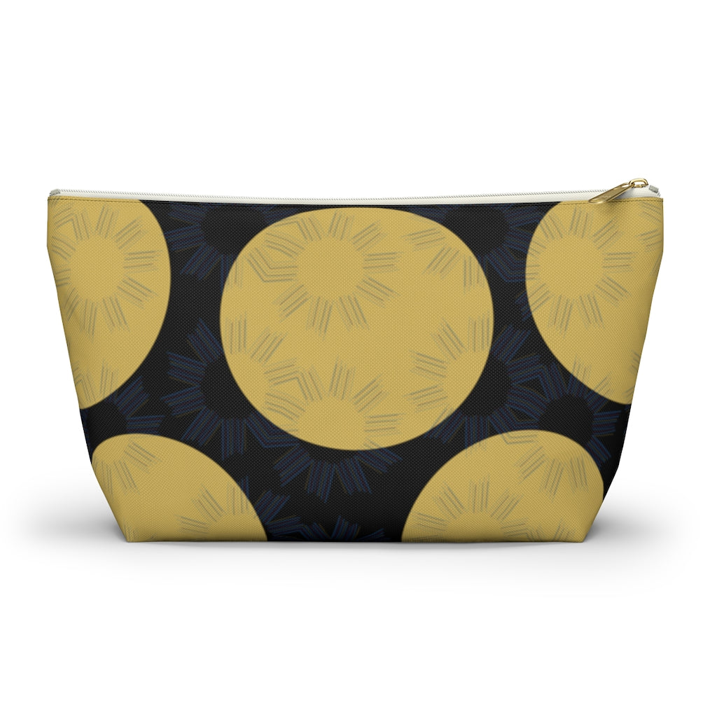 Yellow Circles Accessory Pouch w T-bottom