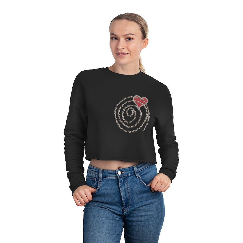 Love Repeats Cropped Graphic Sweatshirt