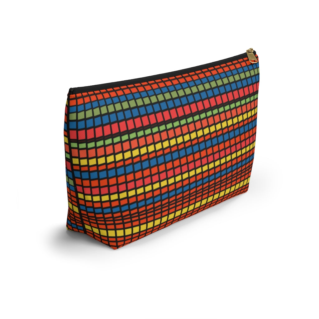 Crazy Plaid Accessory Pouch w T-bottom