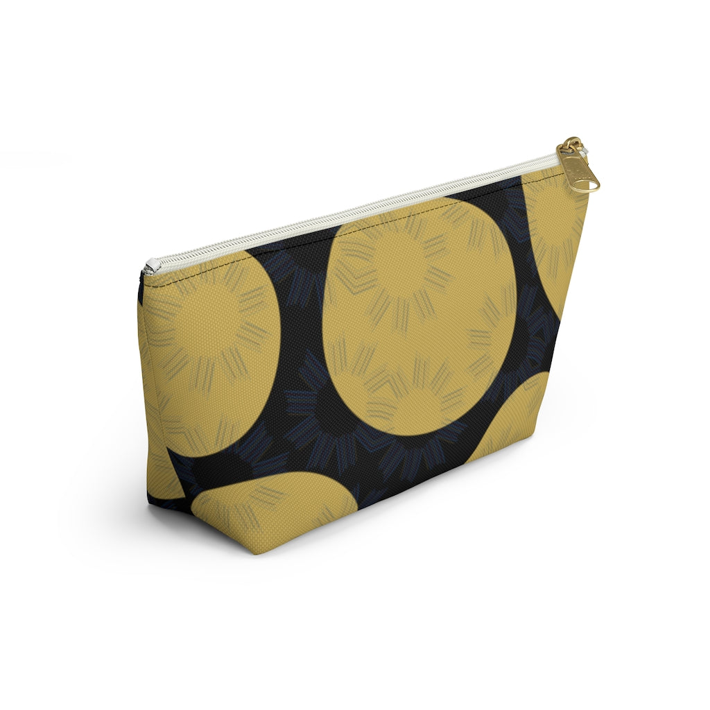 Yellow Circles Accessory Pouch w T-bottom