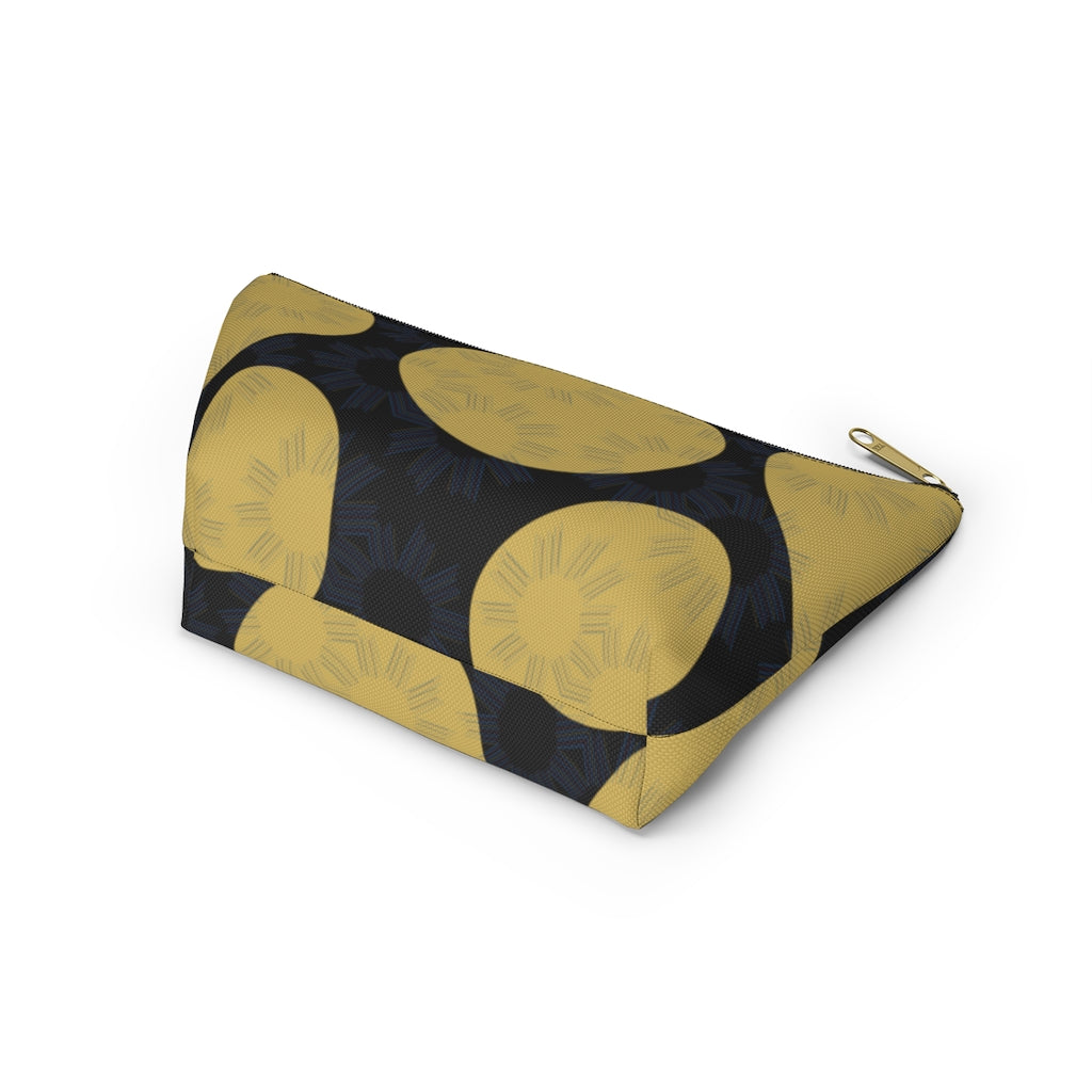 Yellow Circles Accessory Pouch w T-bottom