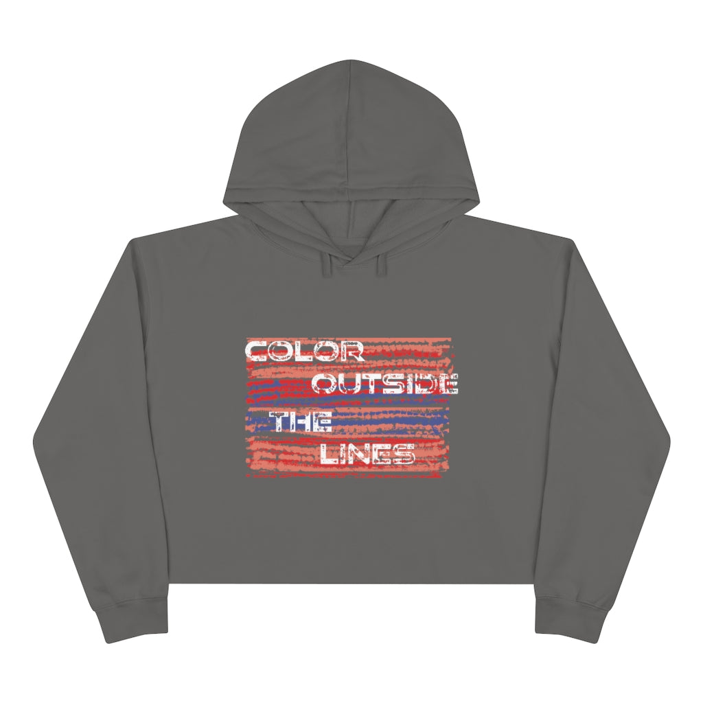 Color lines Crop Graphic Hoodie