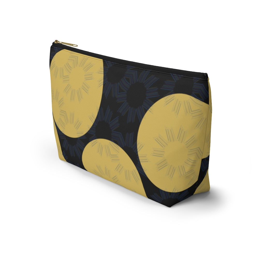 Yellow Circles Accessory Pouch w T-bottom