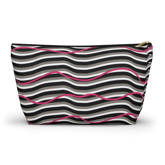 Pink Zebra Accessory Pouch w T-bottom