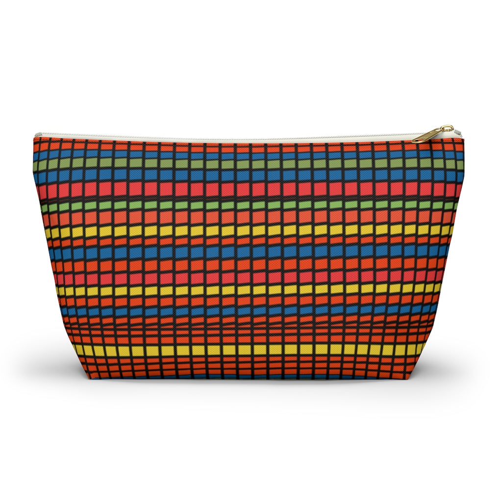 Crazy Plaid Accessory Pouch w T-bottom