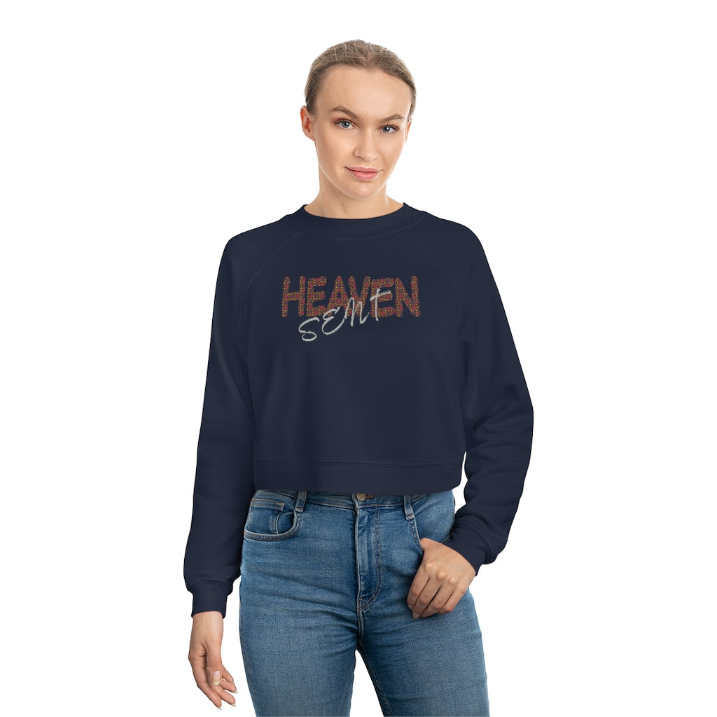 Heaven Sent Cropped Fleece Graphic Pullover