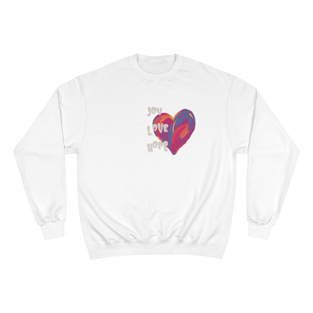 Joy Love Hope Champion Graphic  Sweatshirt