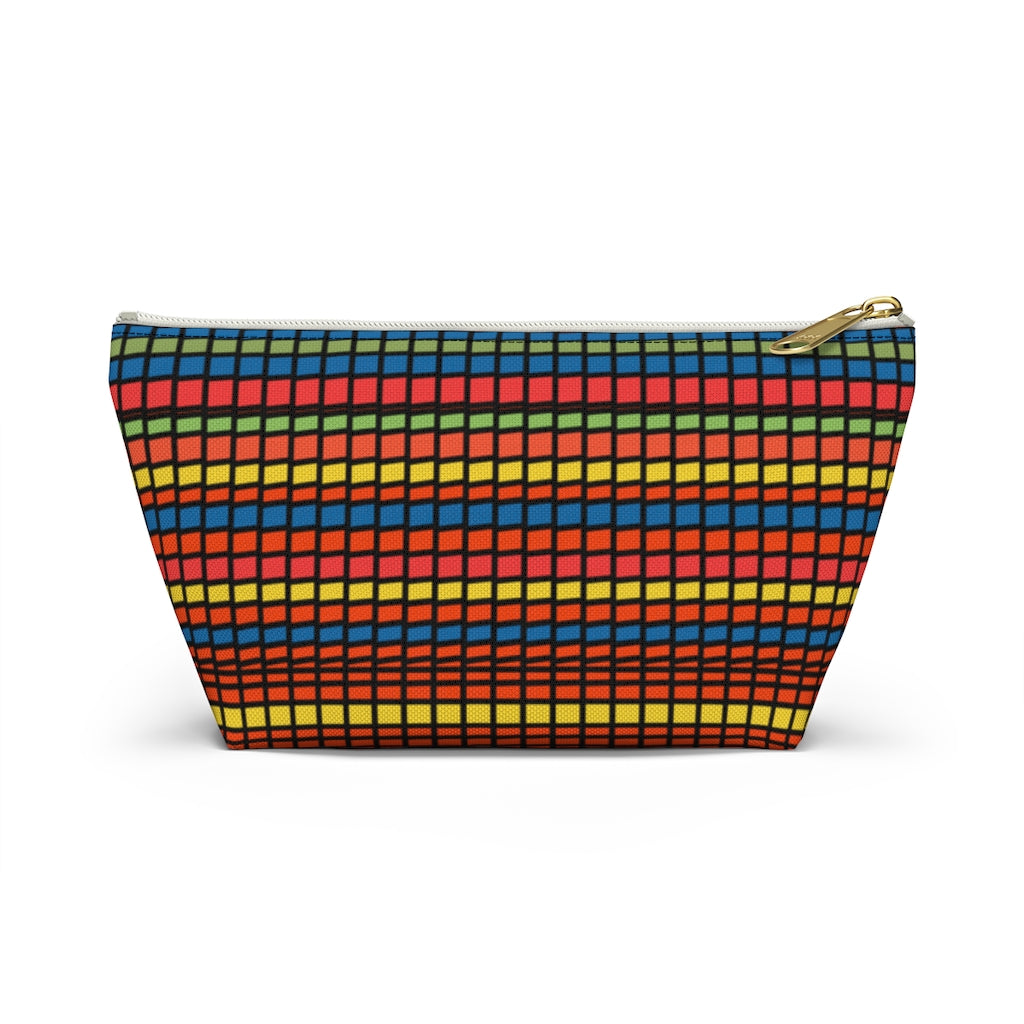 Crazy Plaid Accessory Pouch w T-bottom