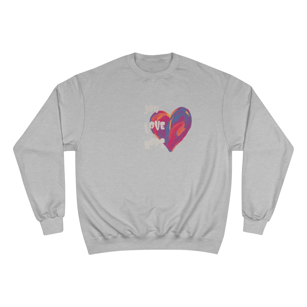 Joy Love Hope Champion Graphic  Sweatshirt