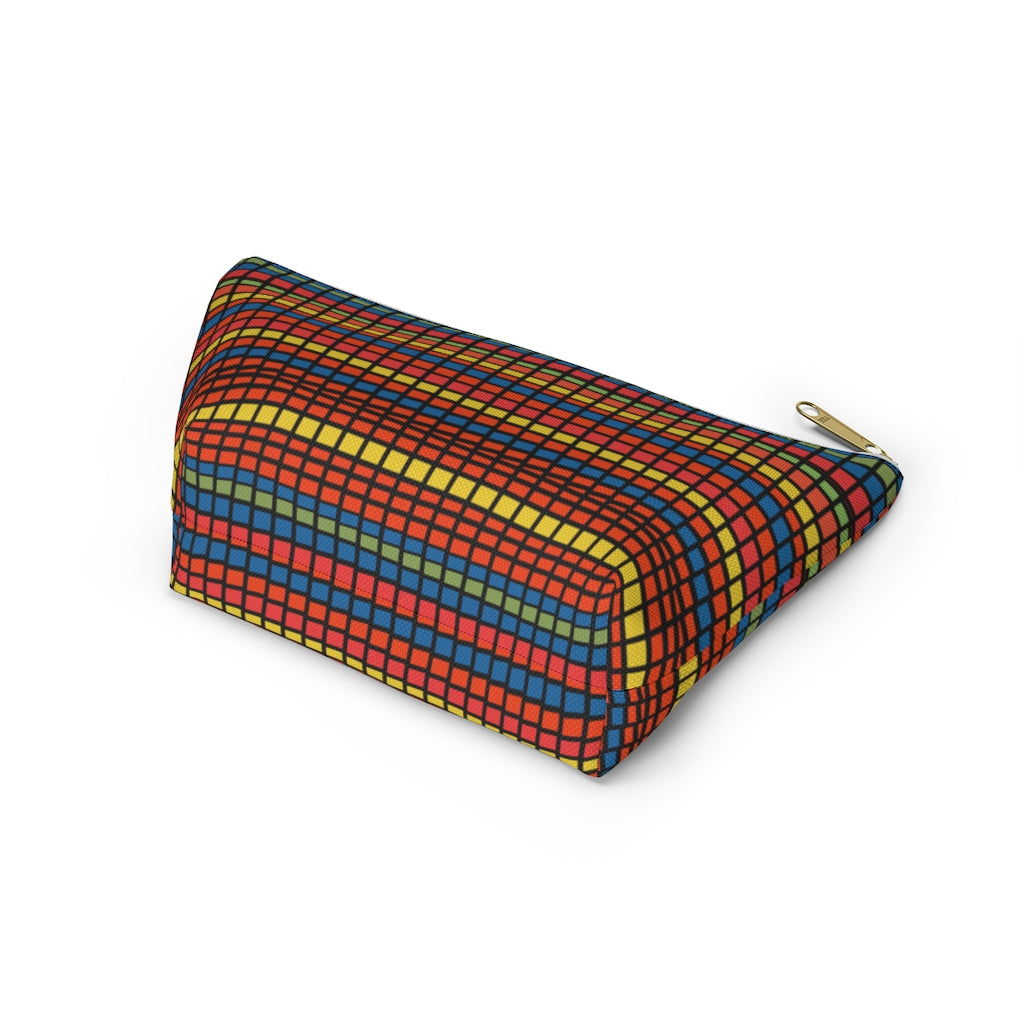 Crazy Plaid Accessory Pouch w T-bottom