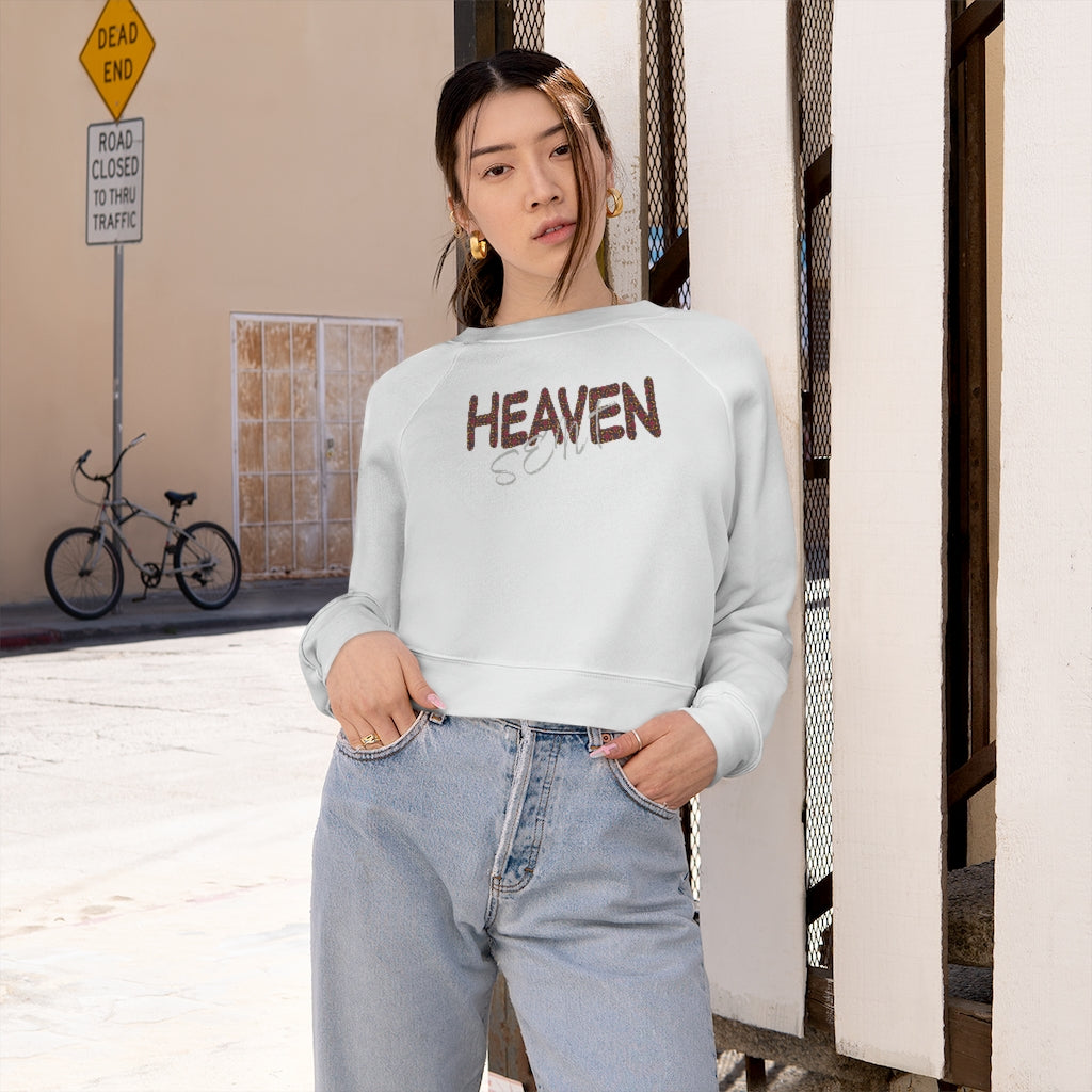 Heaven Sent Cropped Fleece Graphic Pullover