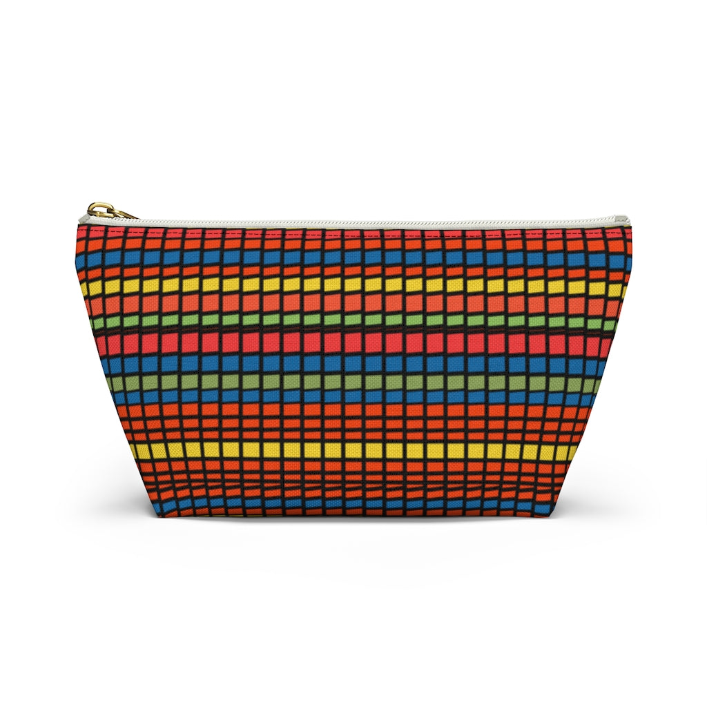 Crazy Plaid Accessory Pouch w T-bottom