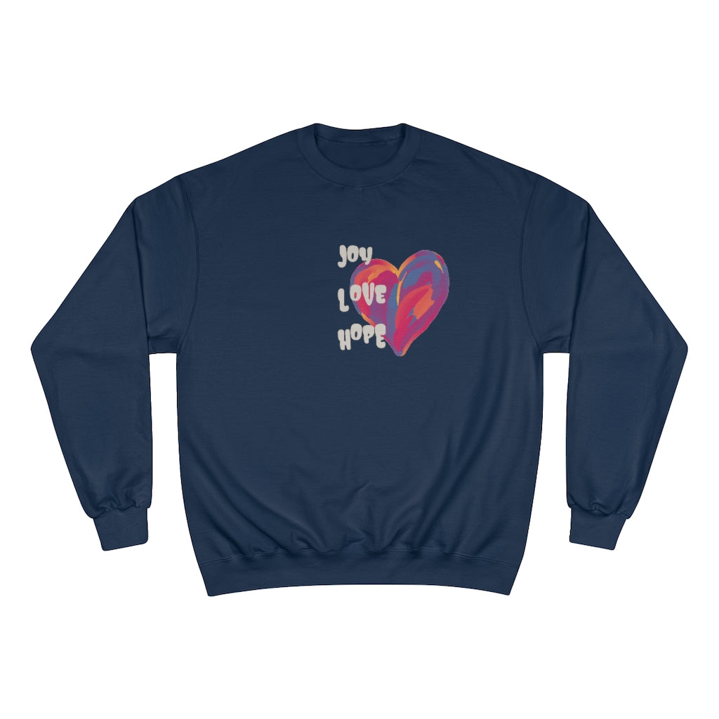 Joy Love Hope Champion Graphic  Sweatshirt