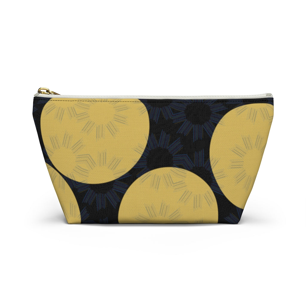 Yellow Circles Accessory Pouch w T-bottom