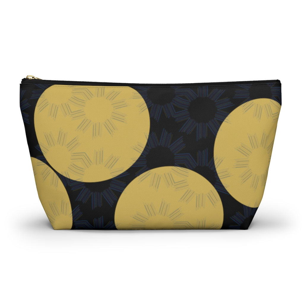 Yellow Circles Accessory Pouch w T-bottom