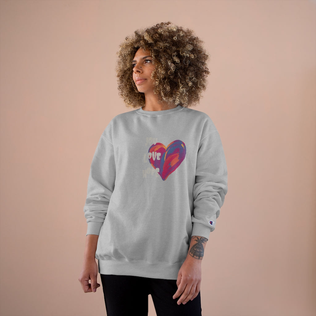 Joy Love Hope Champion Graphic  Sweatshirt