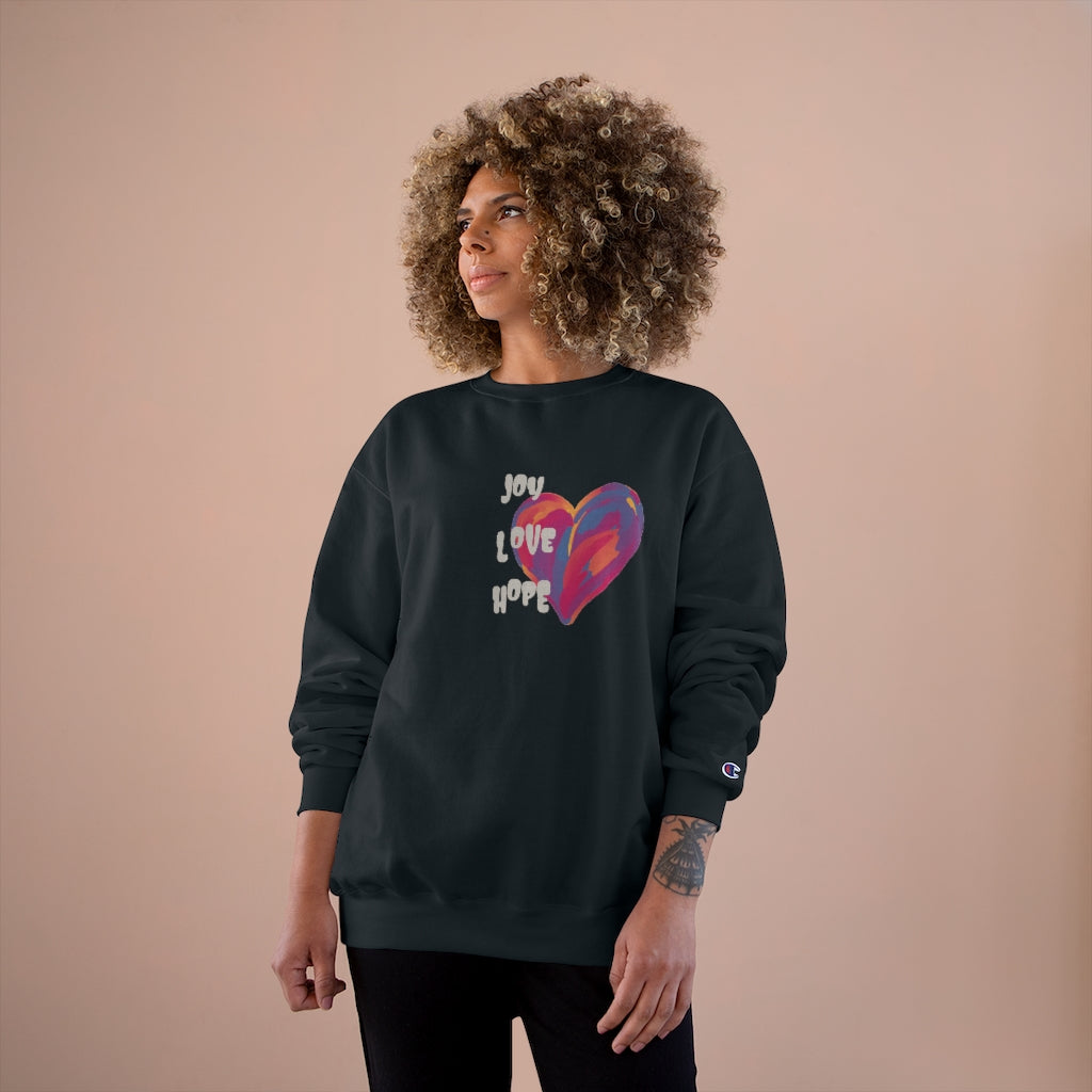 Joy Love Hope Champion Graphic  Sweatshirt