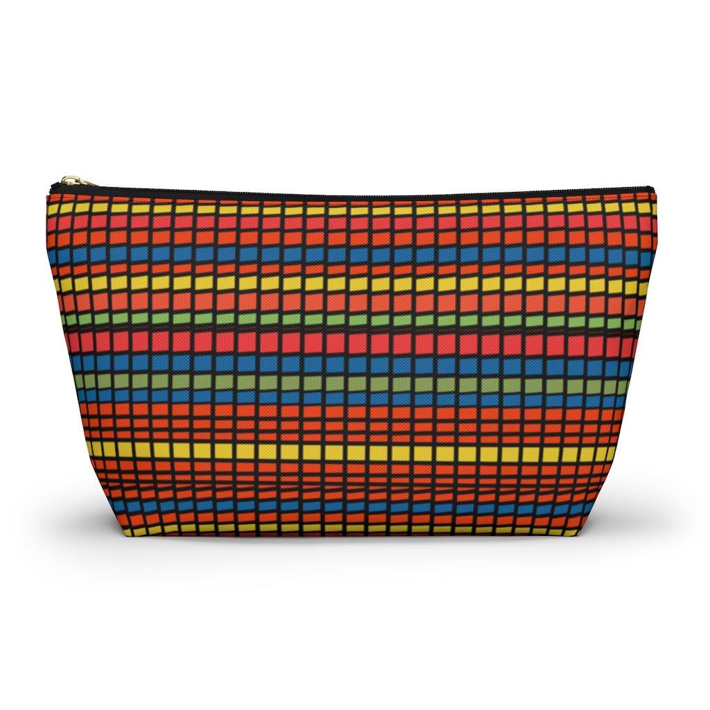 Crazy Plaid Accessory Pouch w T-bottom