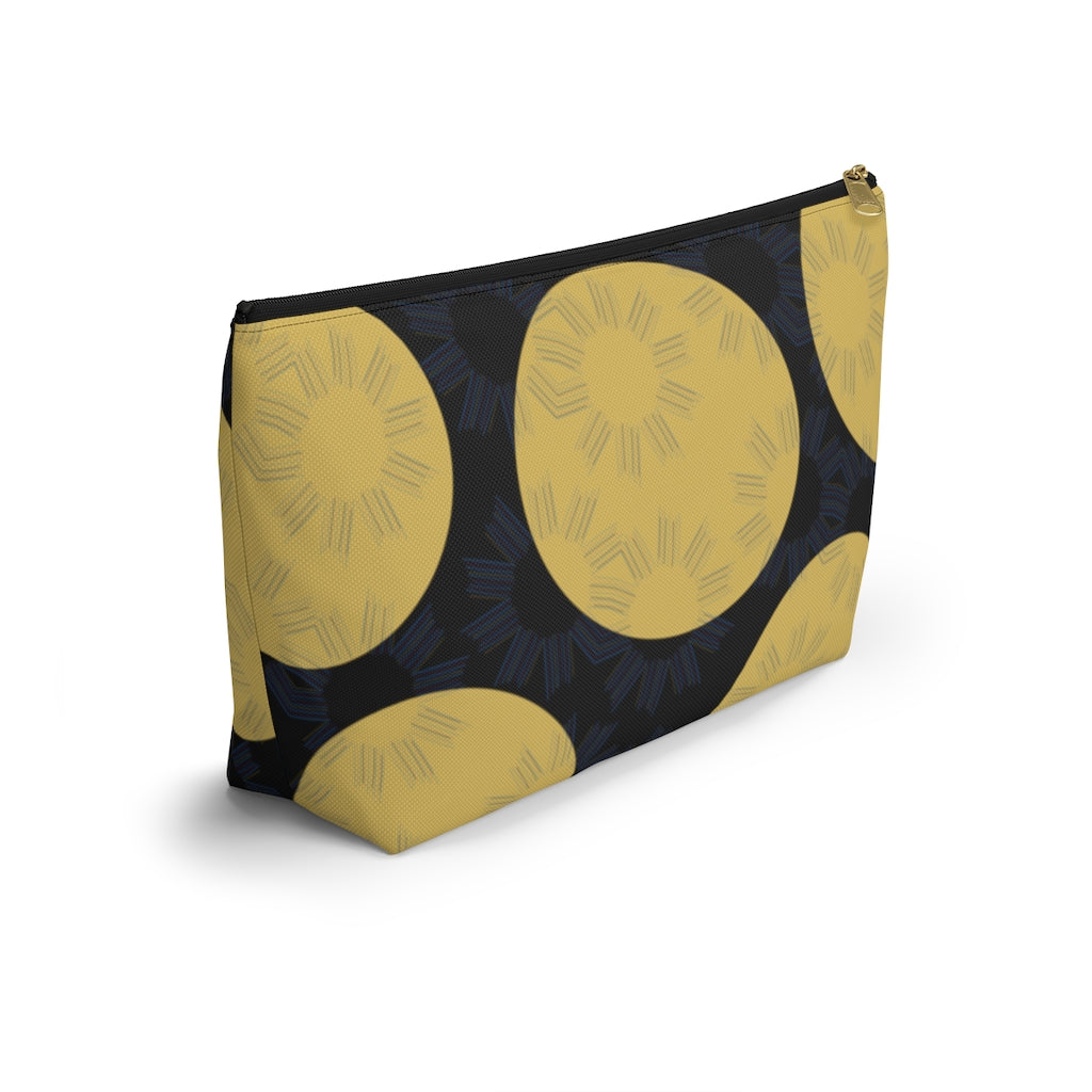 Yellow Circles Accessory Pouch w T-bottom