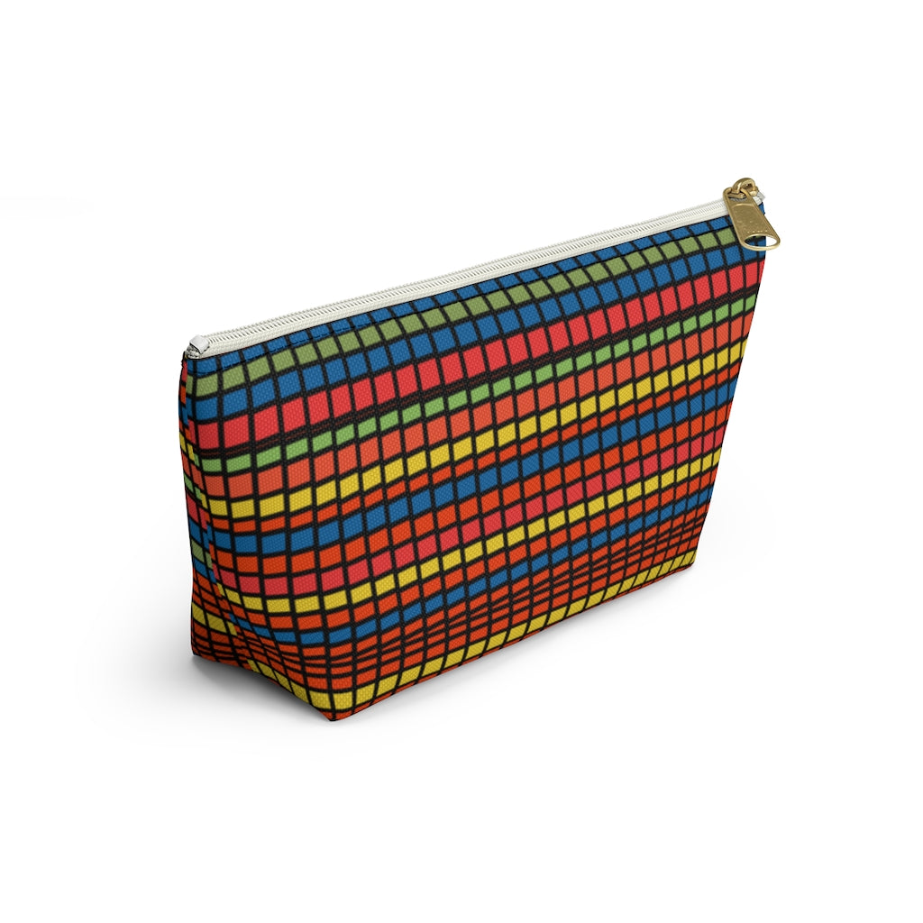 Crazy Plaid Accessory Pouch w T-bottom