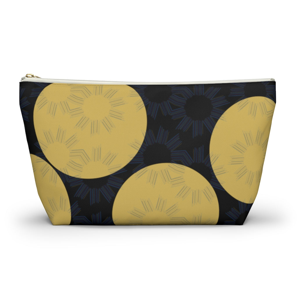 Yellow Circles Accessory Pouch w T-bottom