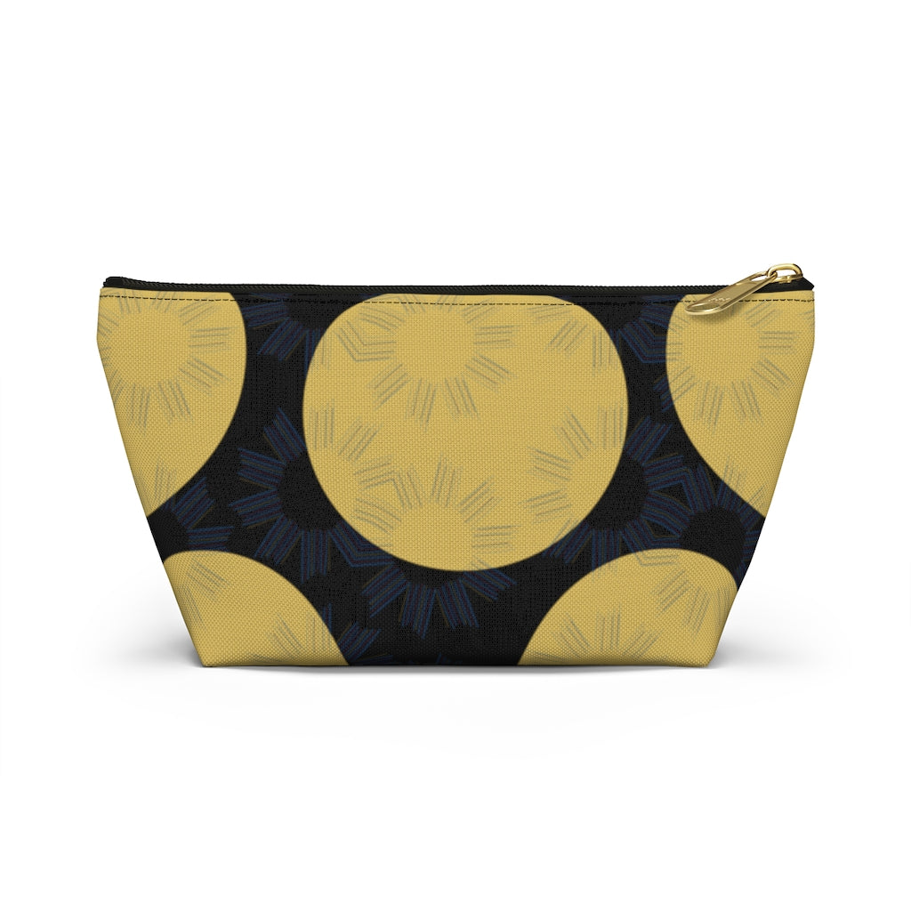 Yellow Circles Accessory Pouch w T-bottom