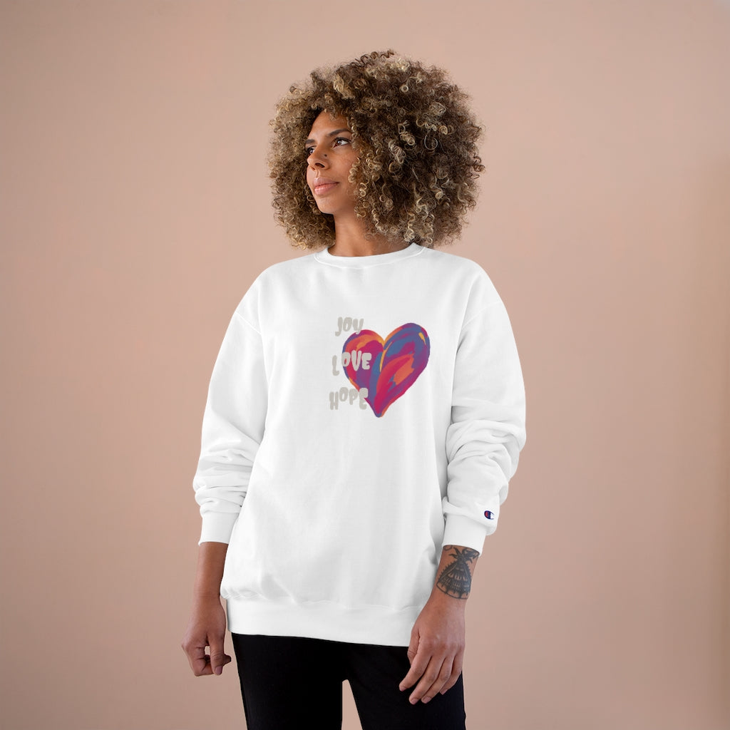 Joy Love Hope Champion Graphic  Sweatshirt