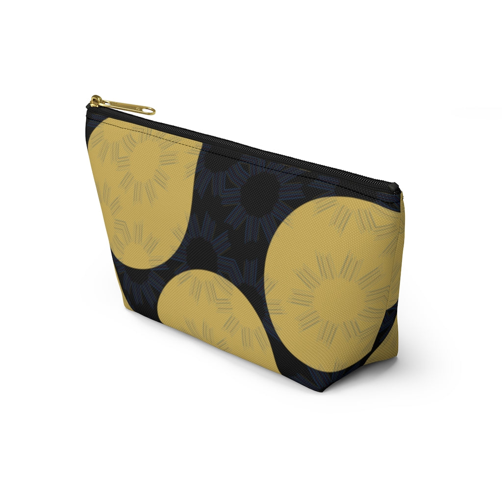 Yellow Circles Accessory Pouch w T-bottom