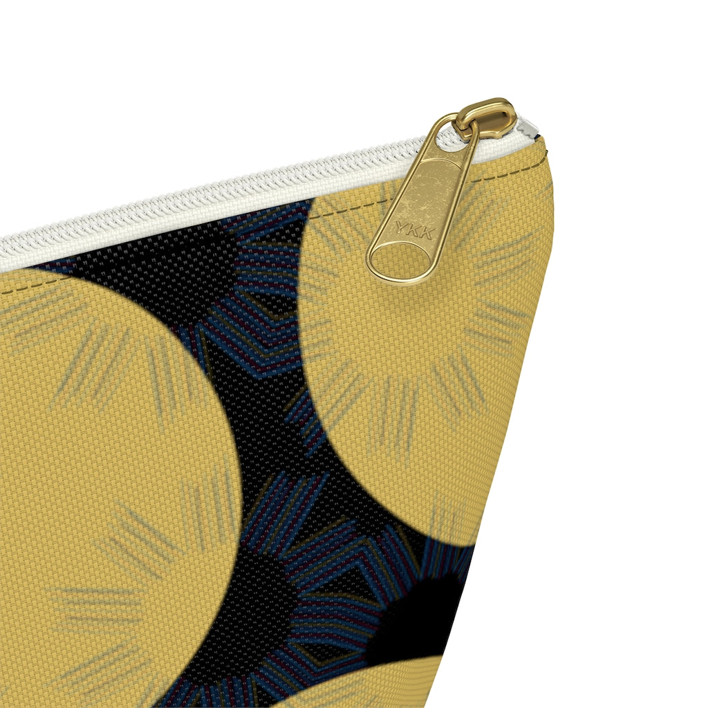 Yellow Circles Accessory Pouch w T-bottom