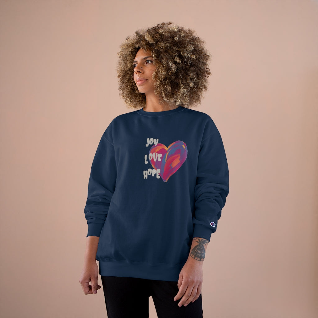 Joy Love Hope Champion Graphic  Sweatshirt