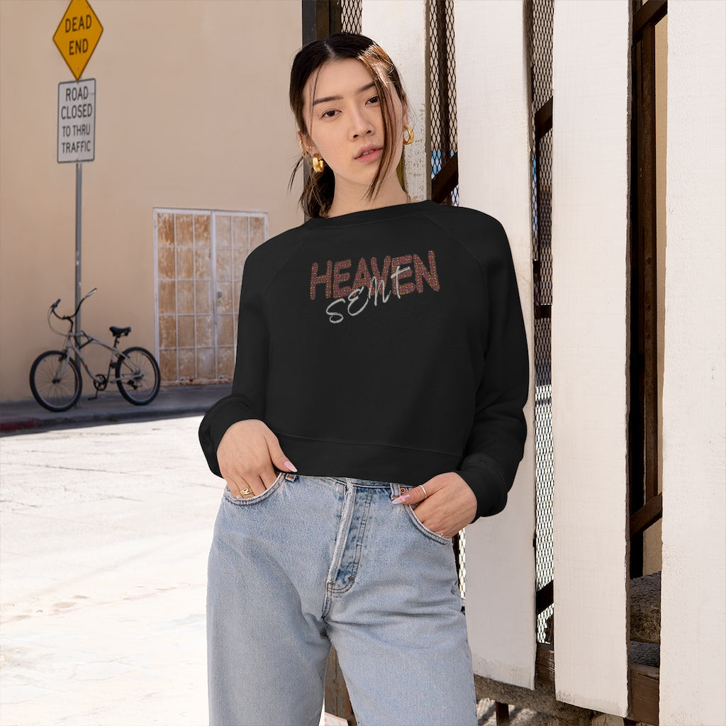 Heaven Sent Cropped Fleece Graphic Pullover